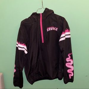 Black and pink windbreaker
